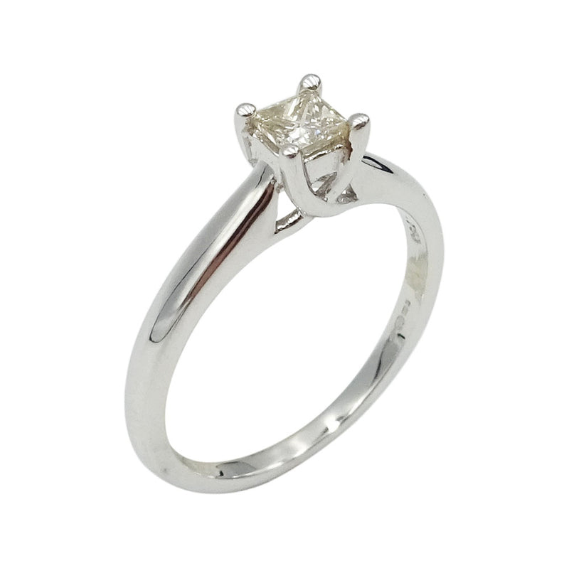 18ct White Gold Princess Cut Diamond Solitaire Ring Size N 0.33ct - Richard Miles Jewellers