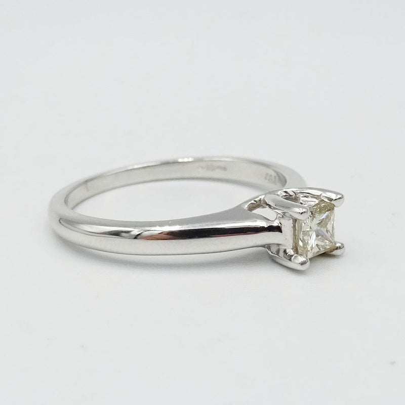 18ct White Gold Princess Cut Diamond Solitaire Ring Size N 0.33ct - Richard Miles Jewellers