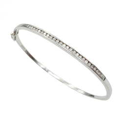 9ct White Gold Diamond Bangle Ladies Chanel Set 0.50ct - Richard Miles Jewellers