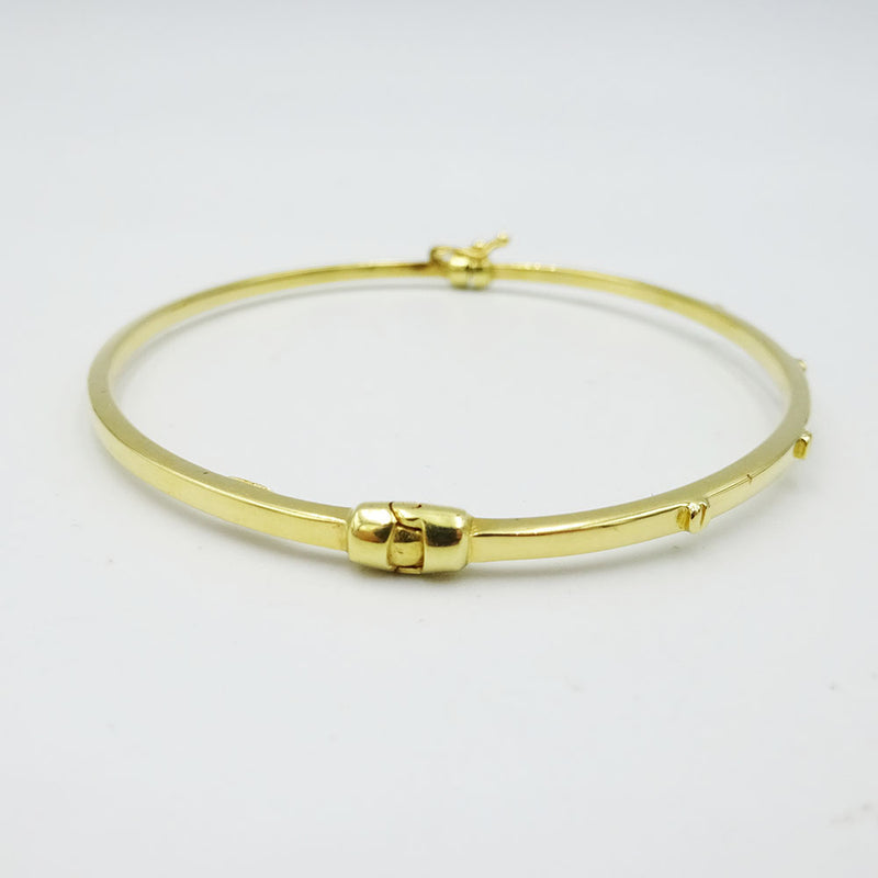 18ct Gold Screw Design Ladies Bangle - Richard Miles Jewellers