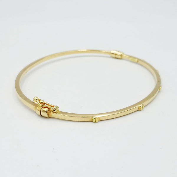 18ct Rose Gold Screw Design Ladies Bangle - Richard Miles Jewellers