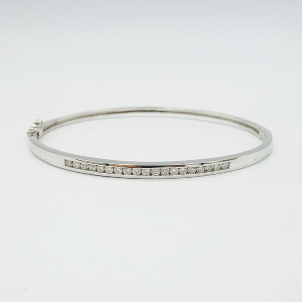 9ct White Gold Diamond Bangle 0.40ct - Richard Miles Jewellers