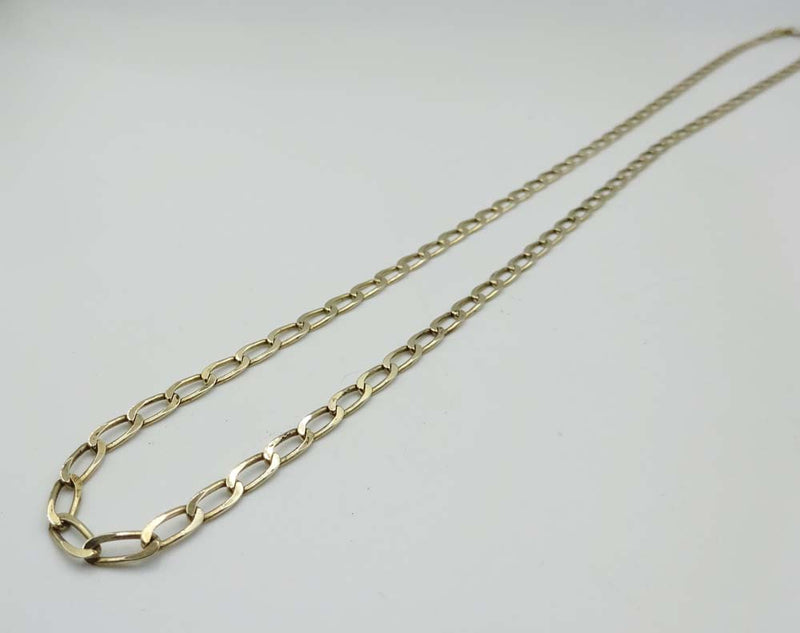 9ct Yellow Gold Flat Curb Chain Necklace