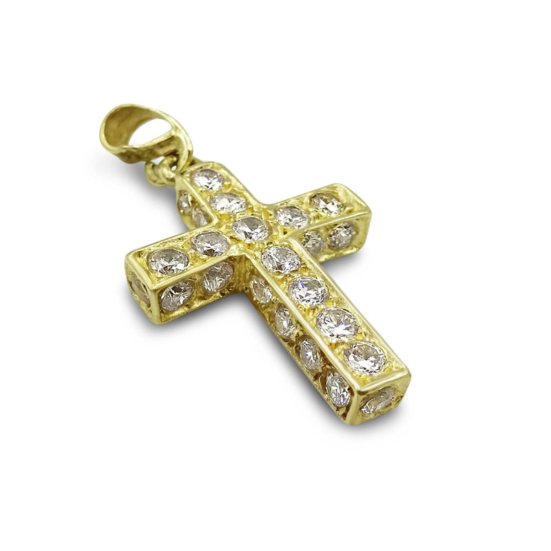 9ct Gold CZ Cross Pendant