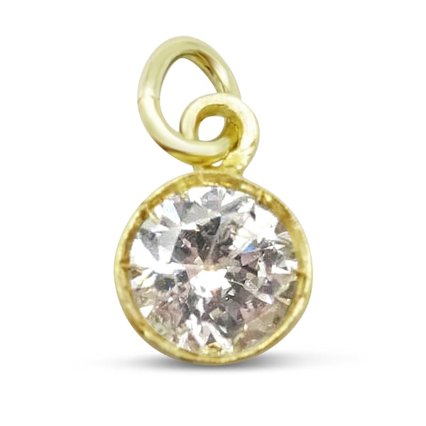 14ct Gold CZ Pendant 6mm