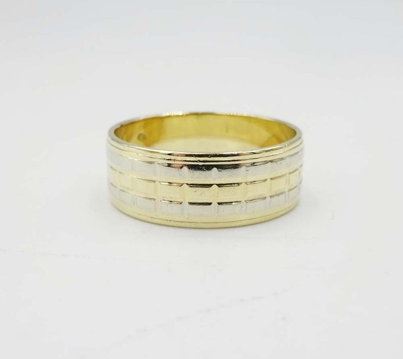 14ct 2 Coloured Gold Wedding Band Ladies