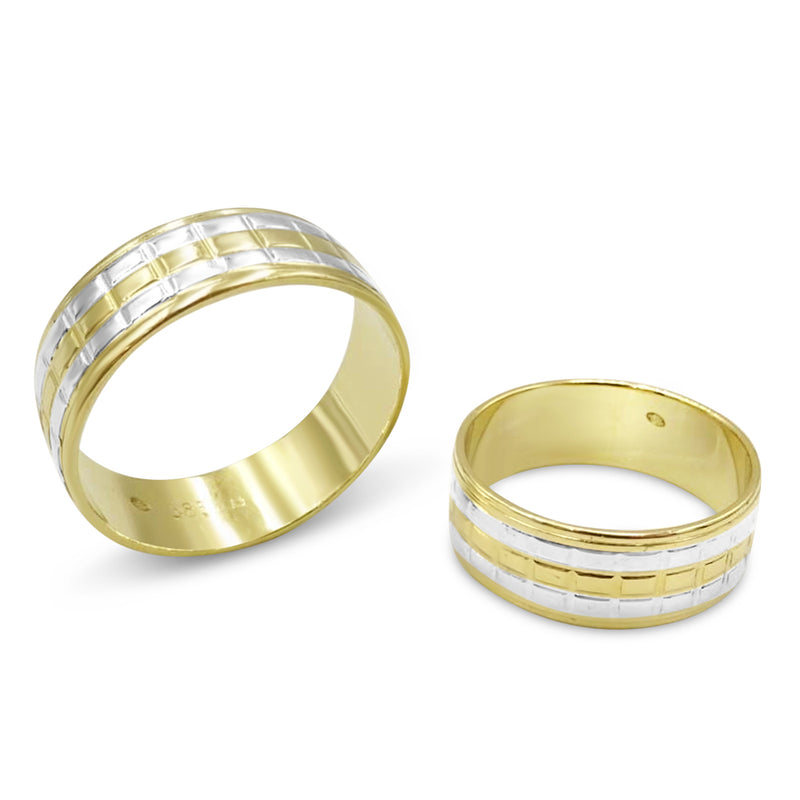 14ct 2 Coloured Gold Wedding Band Mens