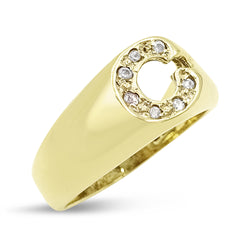 9ct Gold CZ Initial C Ring Size P
