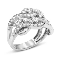 18ct White Gold Ladies CZ Cluster Ring