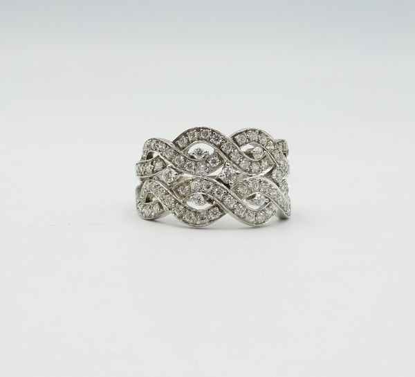 18ct White Gold Ladies CZ Cluster Ring