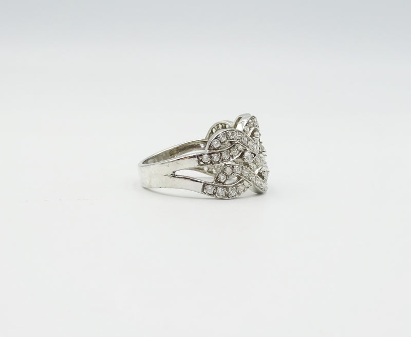 18ct White Gold Ladies CZ Cluster Ring