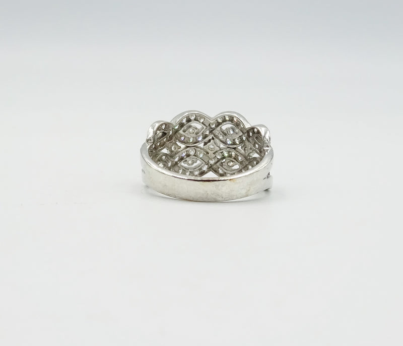 18ct White Gold Ladies CZ Cluster Ring