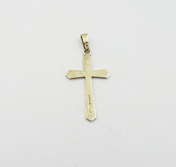 9ct Gold Engraved Patterned Cross