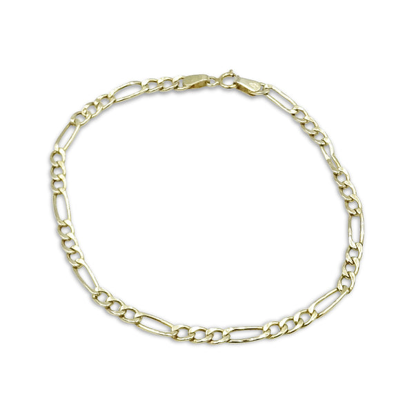 9ct Yellow Gold Figaro Bracelet 7"