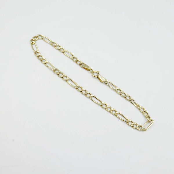 9ct Yellow Gold Figaro Bracelet 7"