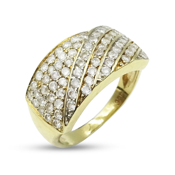 9ct Yellow Gold Cubic Zirconia Cluster Ring Size M 1/2