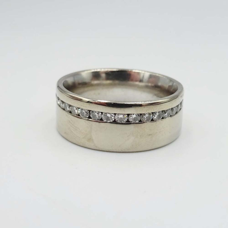 18ct White Gold Diamond Channel Set Full Eternity Ring Size Q 1/2