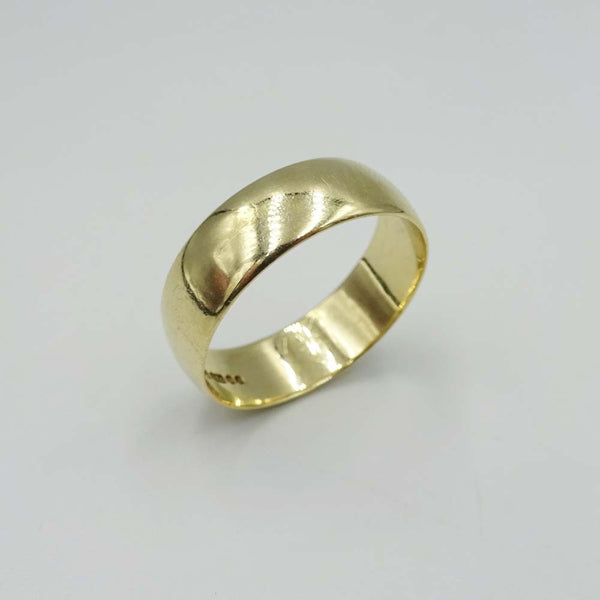 9ct Yellow Gold Wide Wedding Band Ring Size S 1/2