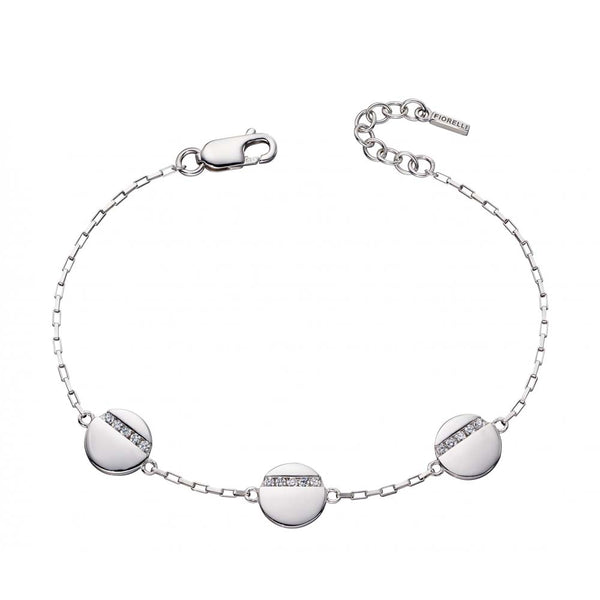 Fiorelli Silver Cubic Zirconia Disc Bracelet B5104C