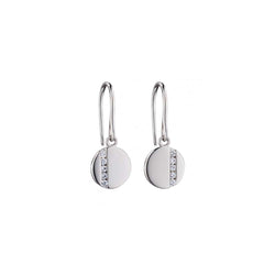 Fiorelli Silver Cubic Zirconia Disc Drop Earrings E5648C