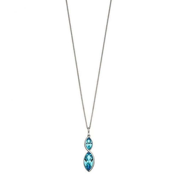 Fiorelli Silver Aqua Crystal Drop Pendant P4800A