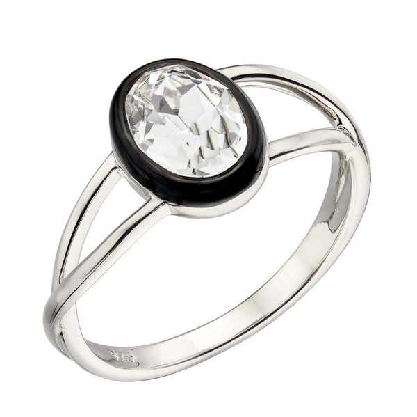 Fiorelli Silver Cubic Zirconia Enamel Ring R3744C-54