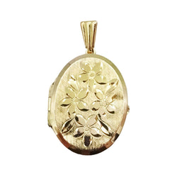9ct Old Rose Gold Flower Locket
