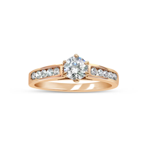 18ct Rose Gold 750 Hall Marked CZ Claw Set Centre Stone Ladies Ring Size N 3.2g - Richard Miles Jewellers