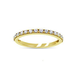 18ct Yellow Gold Claw Set Cubic Zirconia Half Eternity Ring Size N 1/2 2.5g - Richard Miles Jewellers
