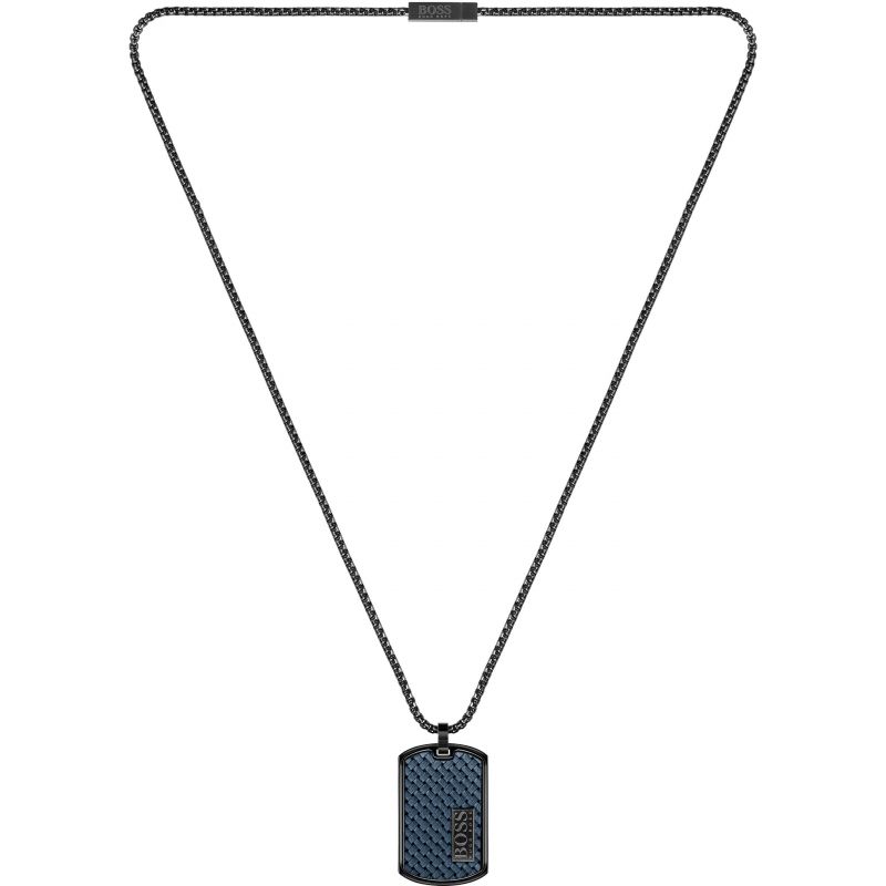 BOSS Mens Lander Tag Necklace 1580181