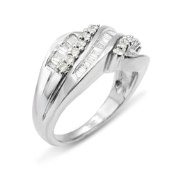 9ct White Gold Diamond Cluster Ladies Ring