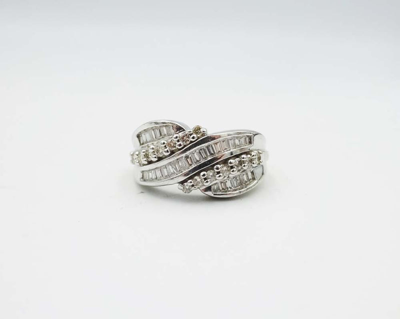 9ct White Gold Diamond Cluster Ladies Ring