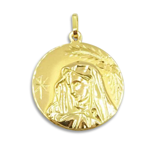 18ct Yellow Gold Circle St Mary Pendant