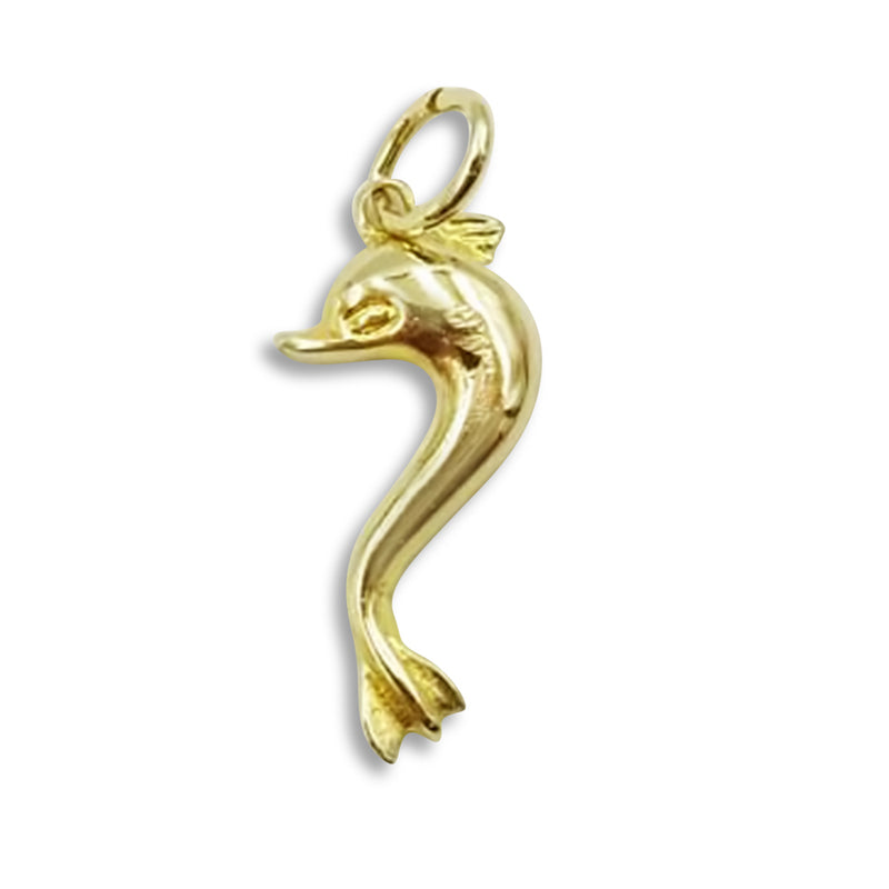 14ct Yellow Gold Dolphin 20mm Pendant