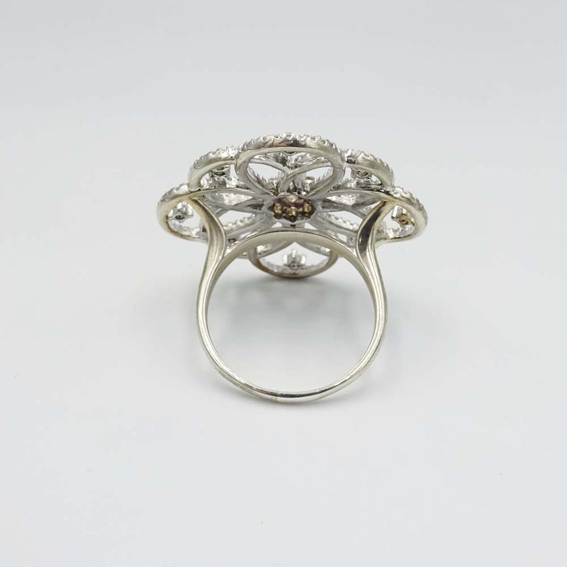 Silver Cubic Zirconia Statement Ring Size R