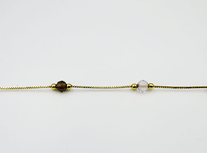 9ct Yellow Gold 5 Bead Fine Curb Quality Ladies Bracelet 7.25inch 1.1g - Richard Miles Jewellers