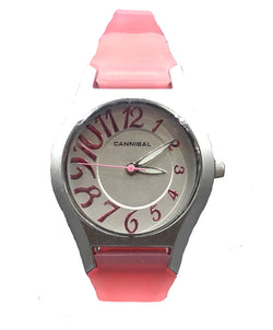 Cannibal Oval Satin Finish Girls Pink Silicone Strap Battery Watch CL141 - Richard Miles Jewellers