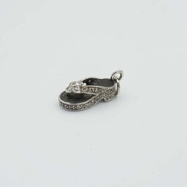 9ct White Gold and Diamond Sandal Charm Pendant .33ct