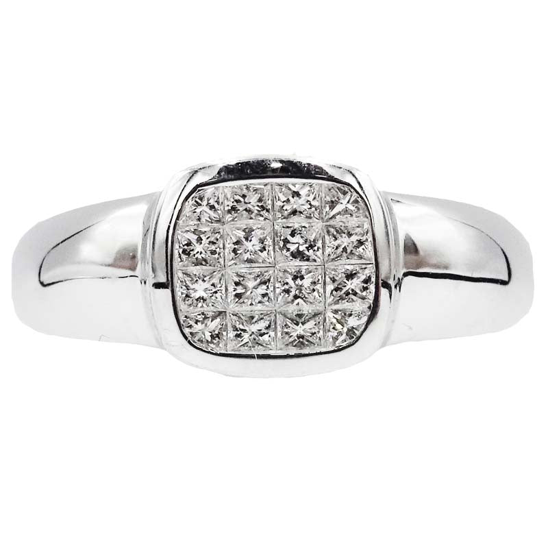 18ct White Gold 1ct Colour G Clarity SI1 Diamond Mens Luxury Statement Cluster Ring Size W 8.4g - Richard Miles Jewellers