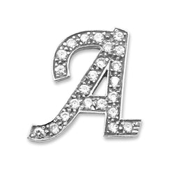 14ct White Gold and Cubic Zirconia Initial 'A' Pendant