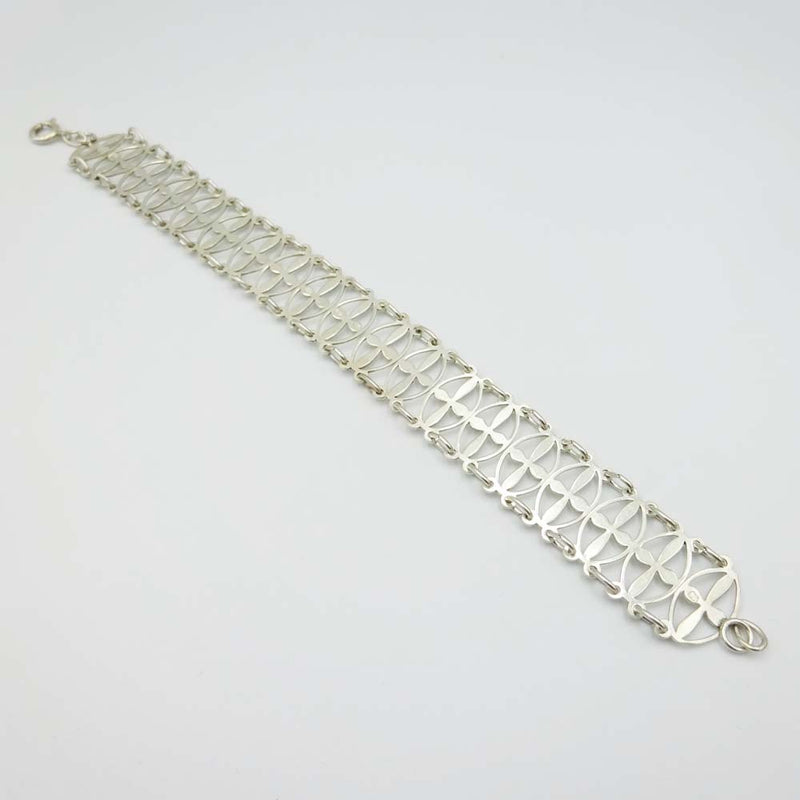 Sterling Silver Cross Link Ladies Bracelet 7"