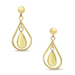 9ct Yellow Gold Pear Drop Stud Earrings