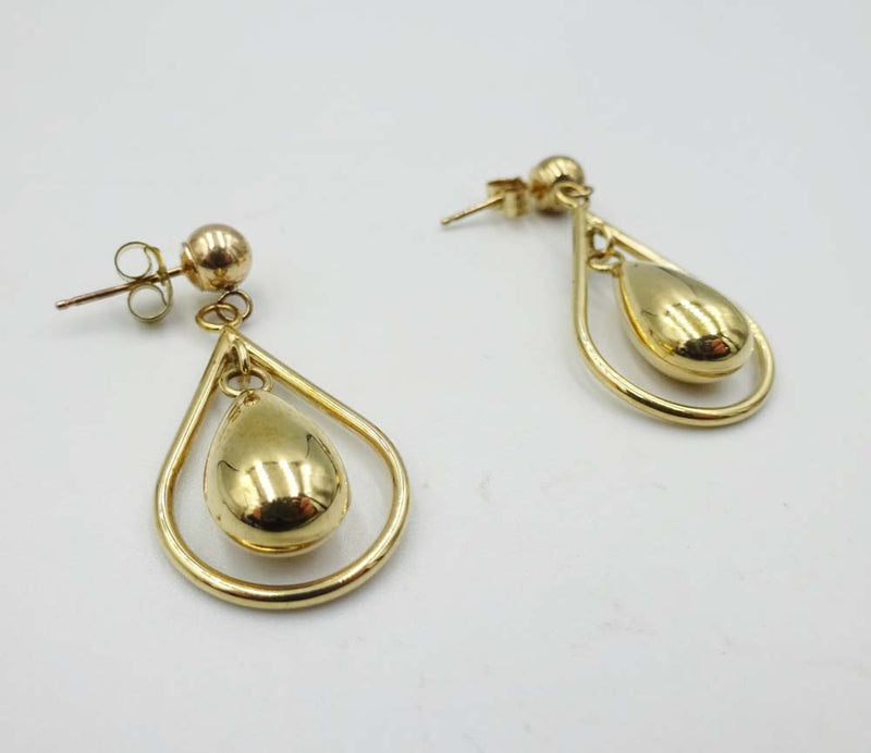 9ct Yellow Gold Pear Drop Stud Earrings
