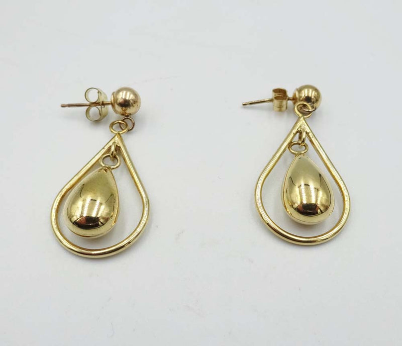 9ct Yellow Gold Pear Drop Stud Earrings