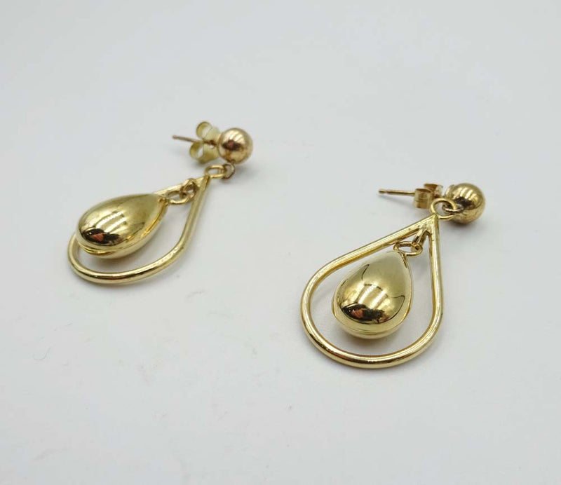 9ct Yellow Gold Pear Drop Stud Earrings