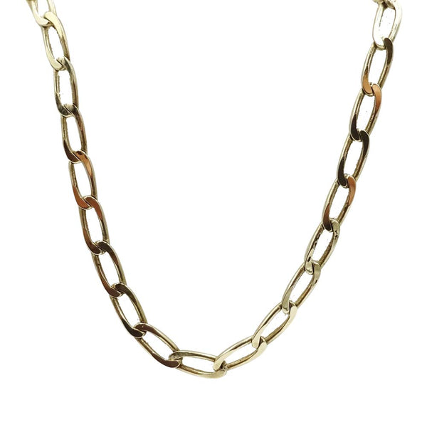 9ct Yellow Gold Flat Curb Chain Necklace