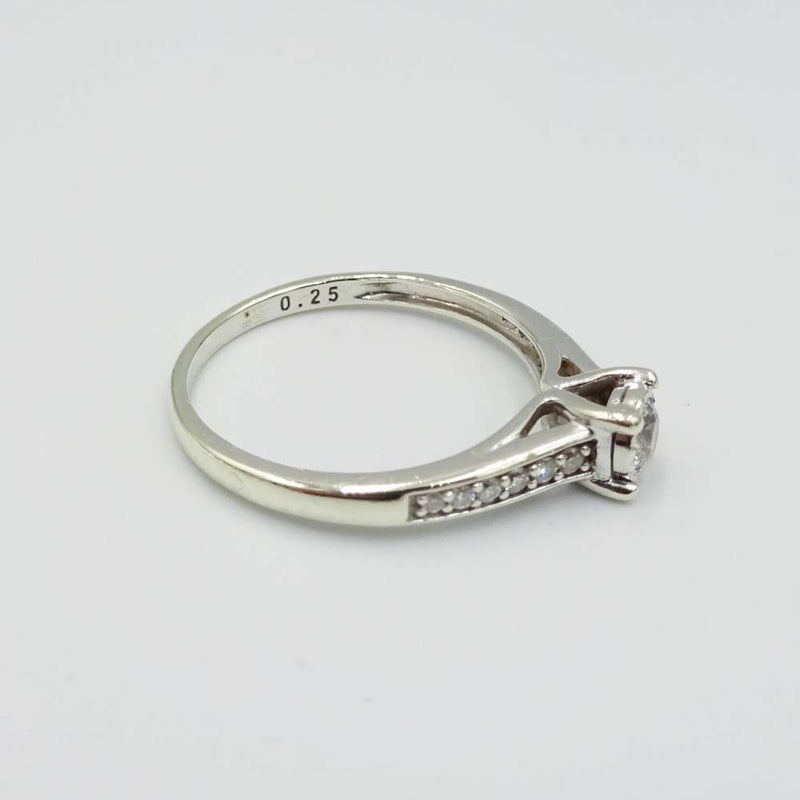 9ct White Gold Claw Set Solitaire Diamond Ring 0.25ct Size N
