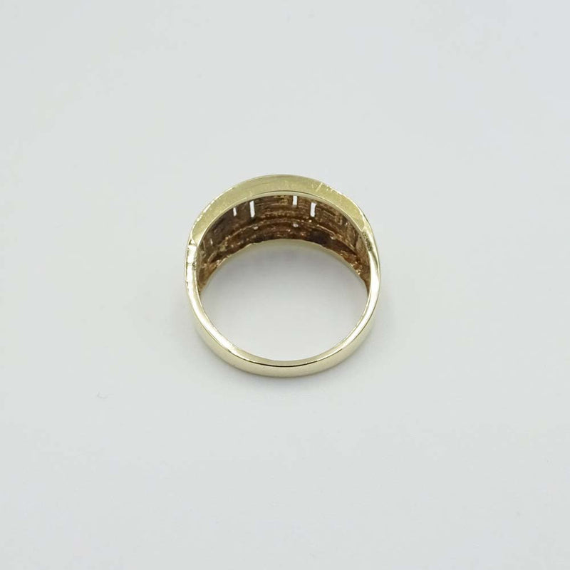 9ct Yellow Gold Greek Key Patterned Ring Size N 1/2
