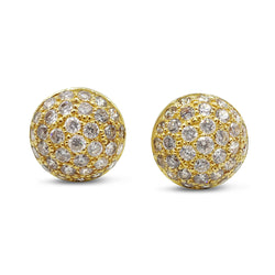 22ct Yellow Gold Cubic Zirconia Ball Stud Earrings