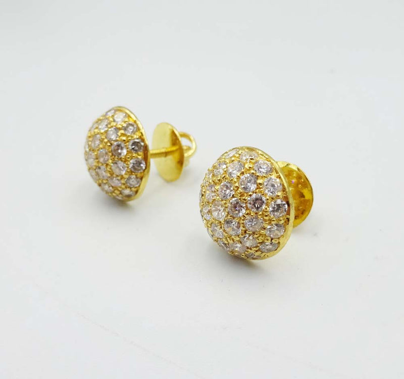 22ct Yellow Gold Cubic Zirconia Ball Stud Earrings